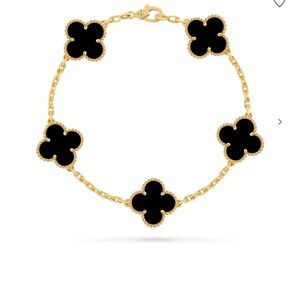 Van Cleef & Arpels Gold and Black Clover Bracelet